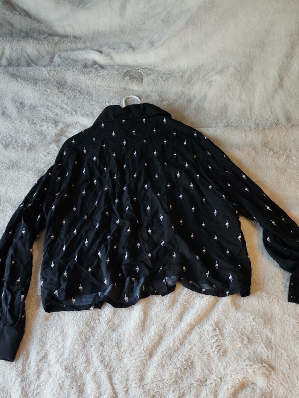 Killstar x Wednesday Black Skull Print Button-Up Blouse | Goth Alternative - 3xl - Picture 8 of 8